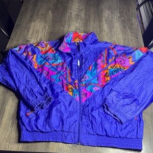 Vintage 80’s Santolina Sport Purple Aztec Geometric Windbreaker